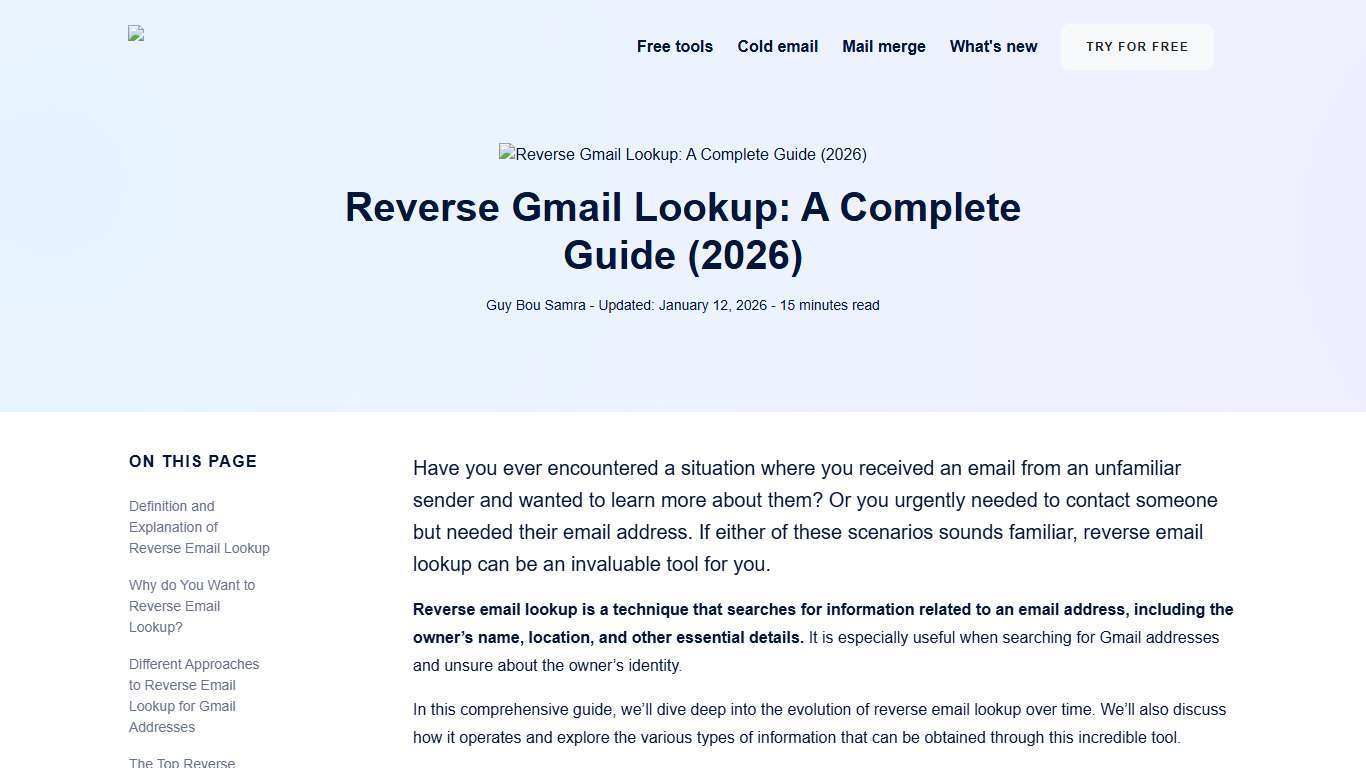 Reverse Gmail Lookup: A Complete Guide (2026)